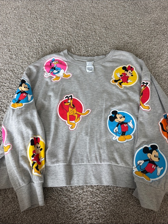Walt Disney Tops - Disney Gray Mickey & Friends Patch Sweatshirt
